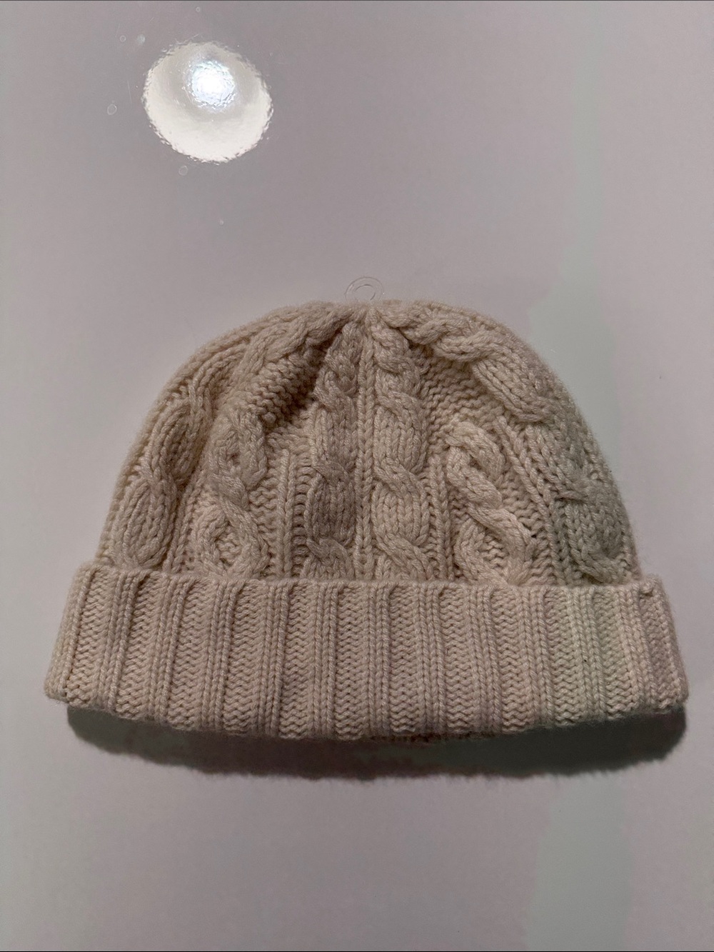 Womens Pure Cashmere Cable Knit Beanie Chunky Hat Ribbed Cuff 100%cashmere